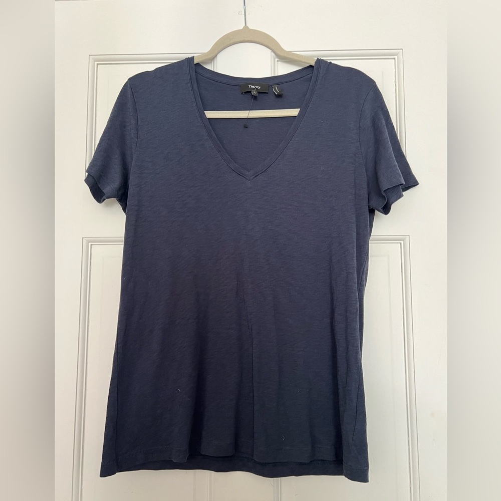 Theory Dayne T Sorena Slub Short Sleeve V Neck Tee